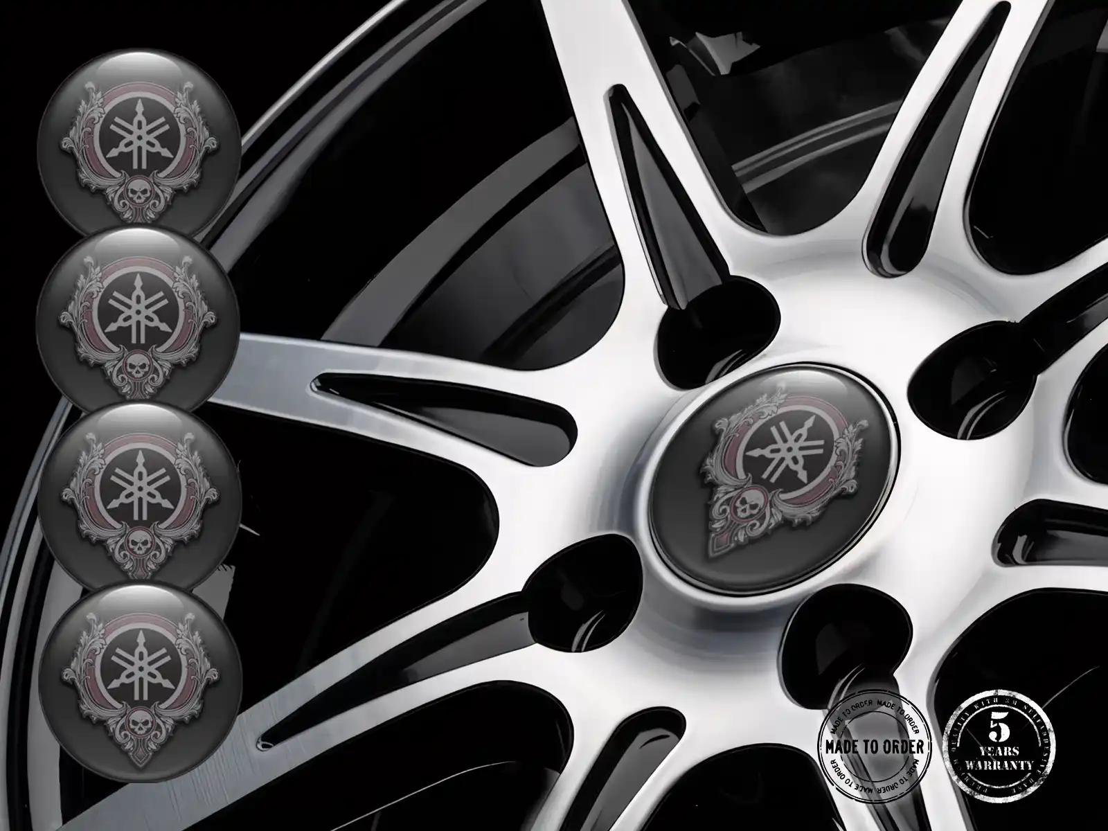 Yamaha Felgensticker Ausgabe Stilvolle Dome-Logos